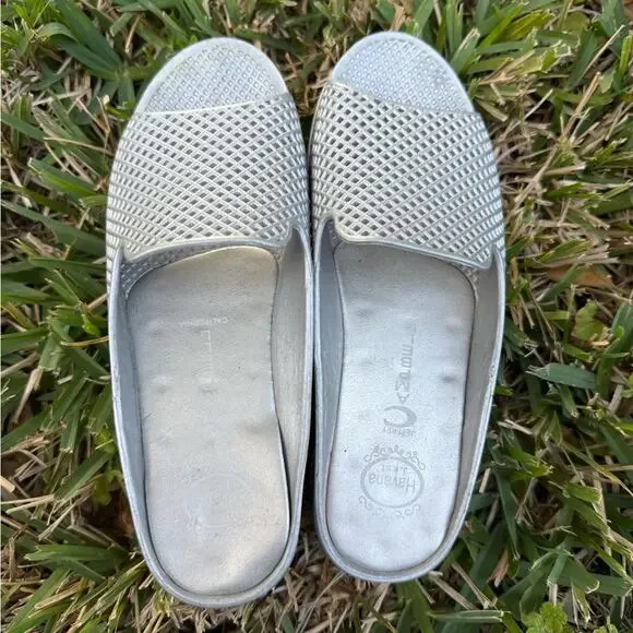 Jeffery Campbell Silver Slide Plastic Sandals - Picture 2 of 4